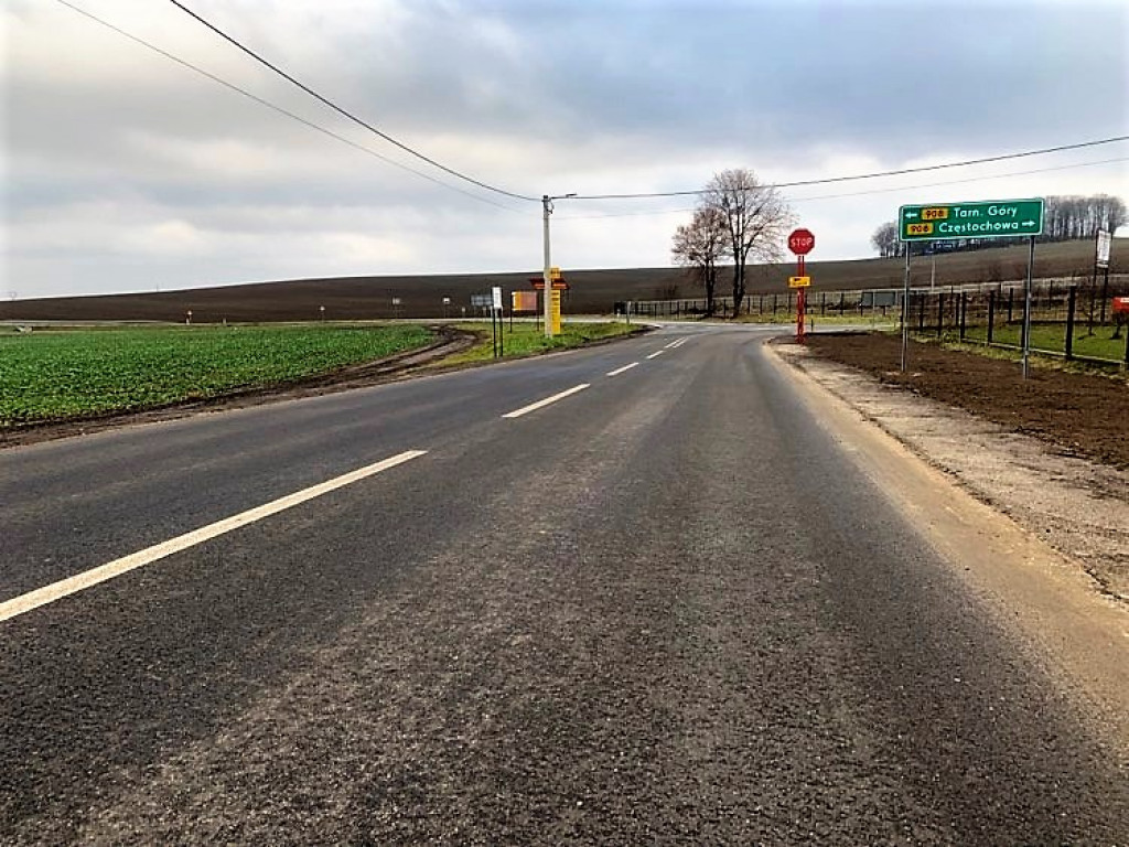 Droga Woźniki-Lubsza po przebudowie