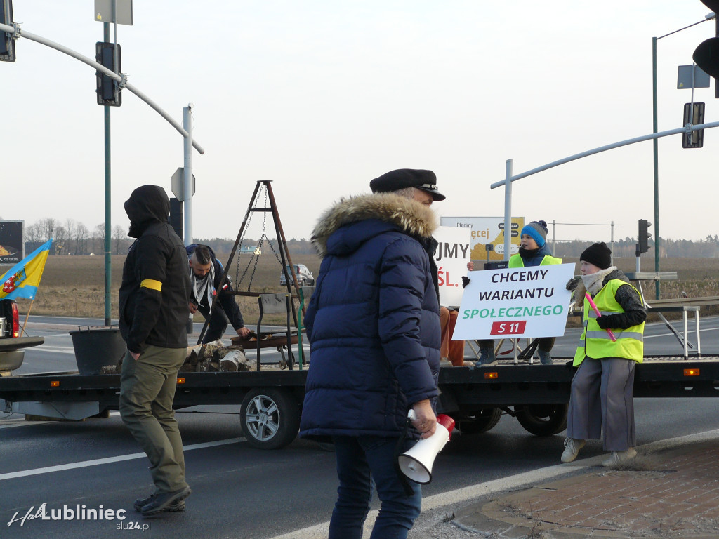 Lubliniec. Protest w sprawie S11 na DK 11