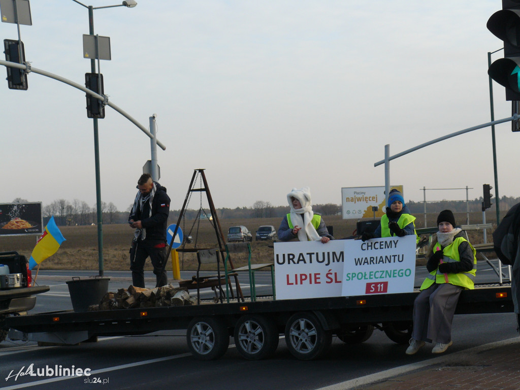 Lubliniec. Protest w sprawie S11 na DK 11