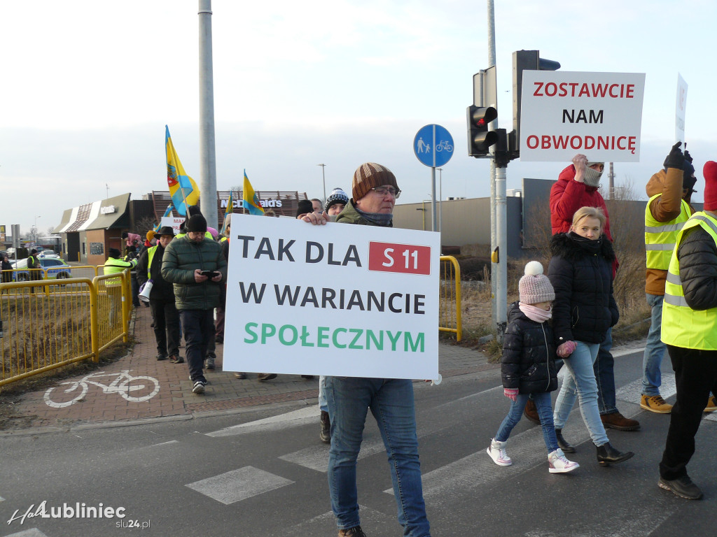 Lubliniec. Protest w sprawie S11 na DK 11