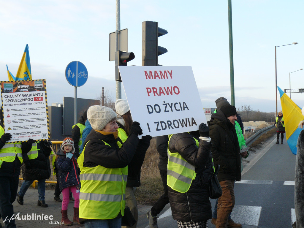 Lubliniec. Protest w sprawie S11 na DK 11