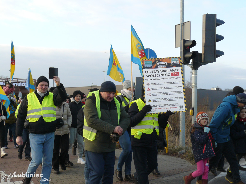 Lubliniec. Protest w sprawie S11 na DK 11