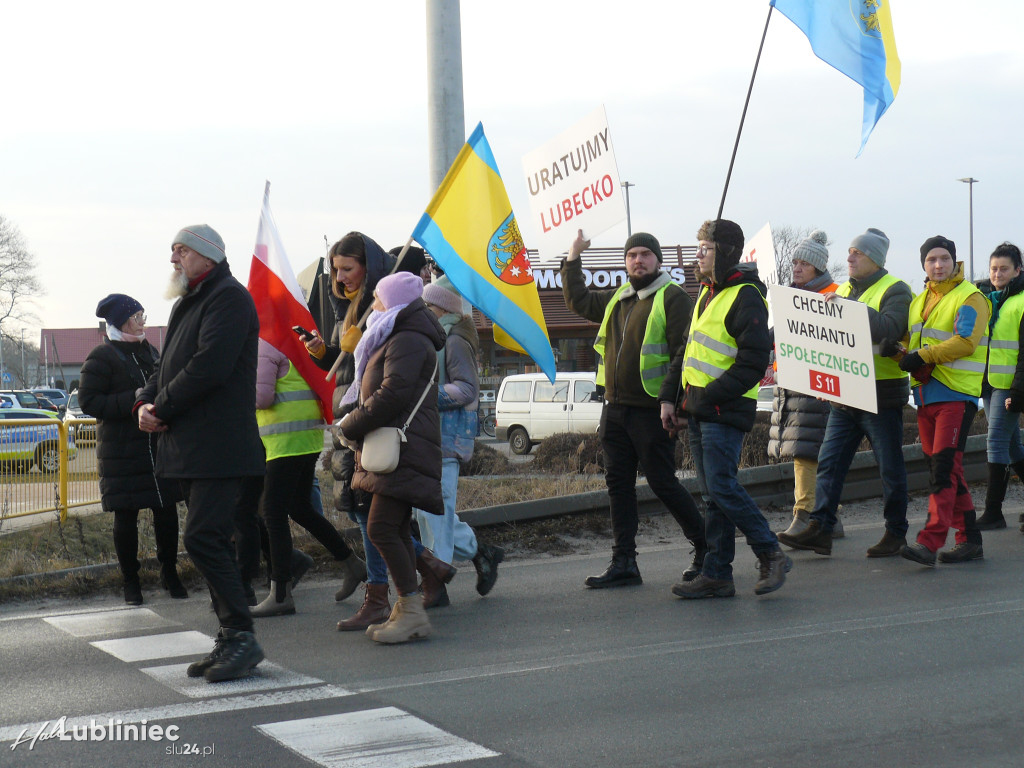 Lubliniec. Protest w sprawie S11 na DK 11