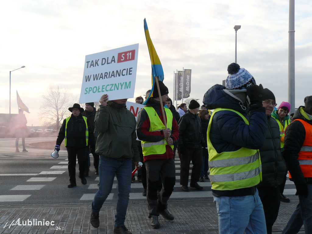 Lubliniec. Protest w sprawie S11 na DK 11