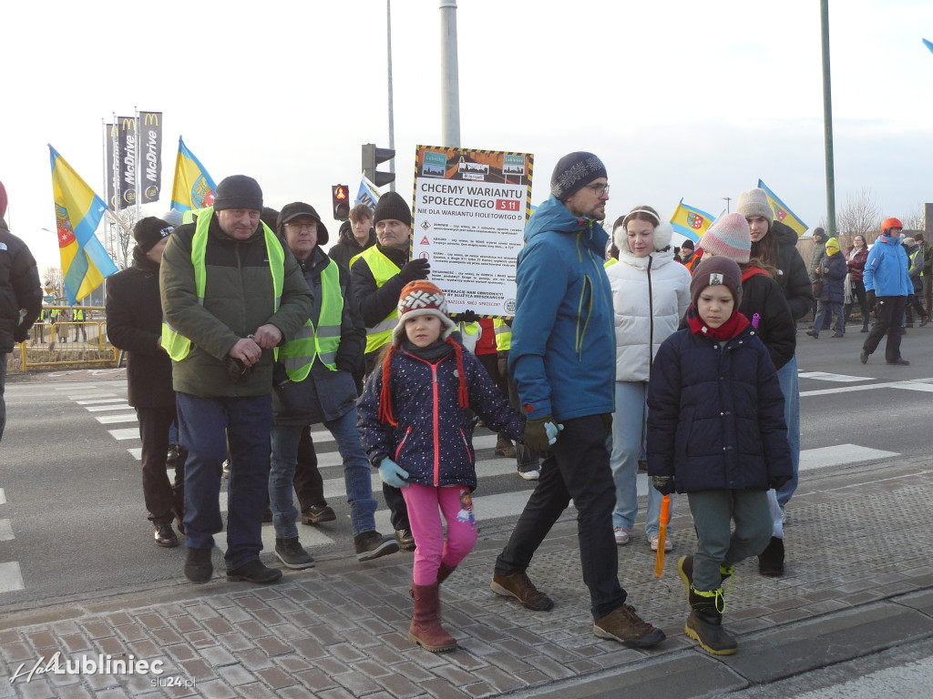 Lubliniec. Protest w sprawie S11 na DK 11