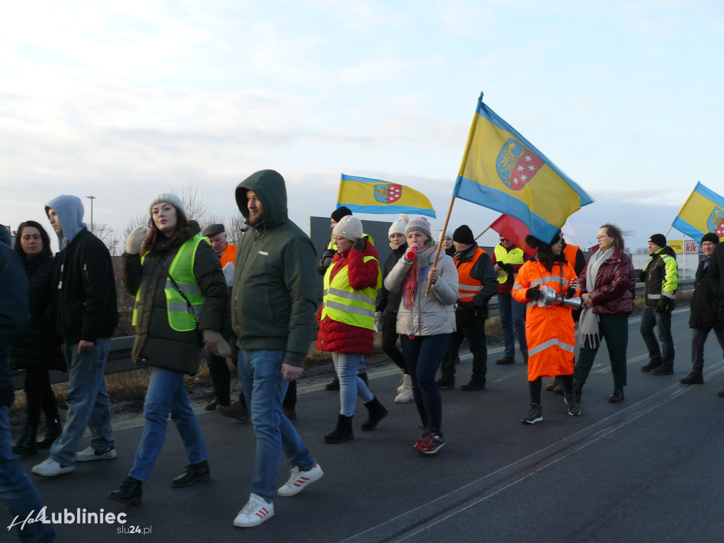 Lubliniec. Protest w sprawie S11 na DK 11