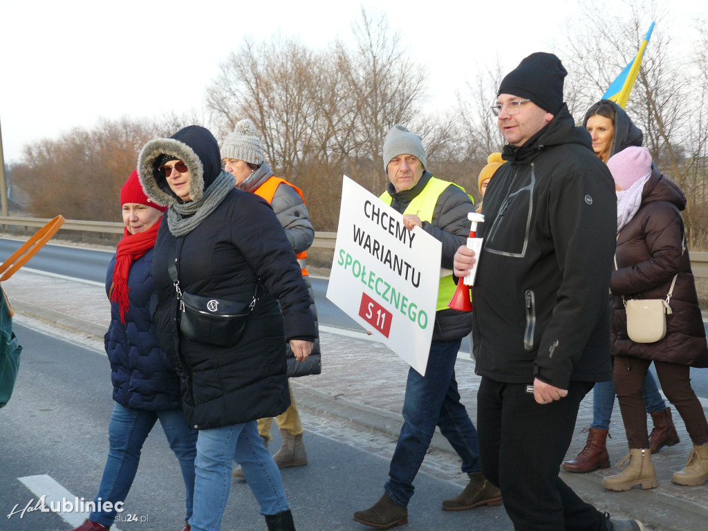 Lubliniec. Protest w sprawie S11 na DK 11