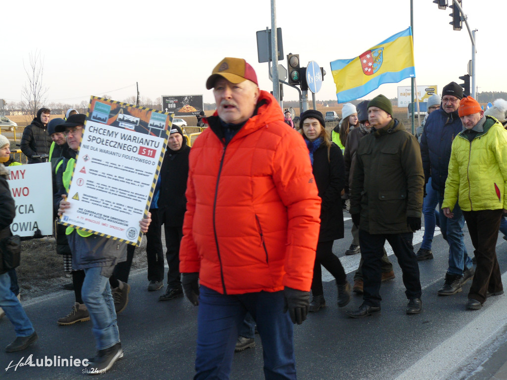 Lubliniec. Protest w sprawie S11 na DK 11