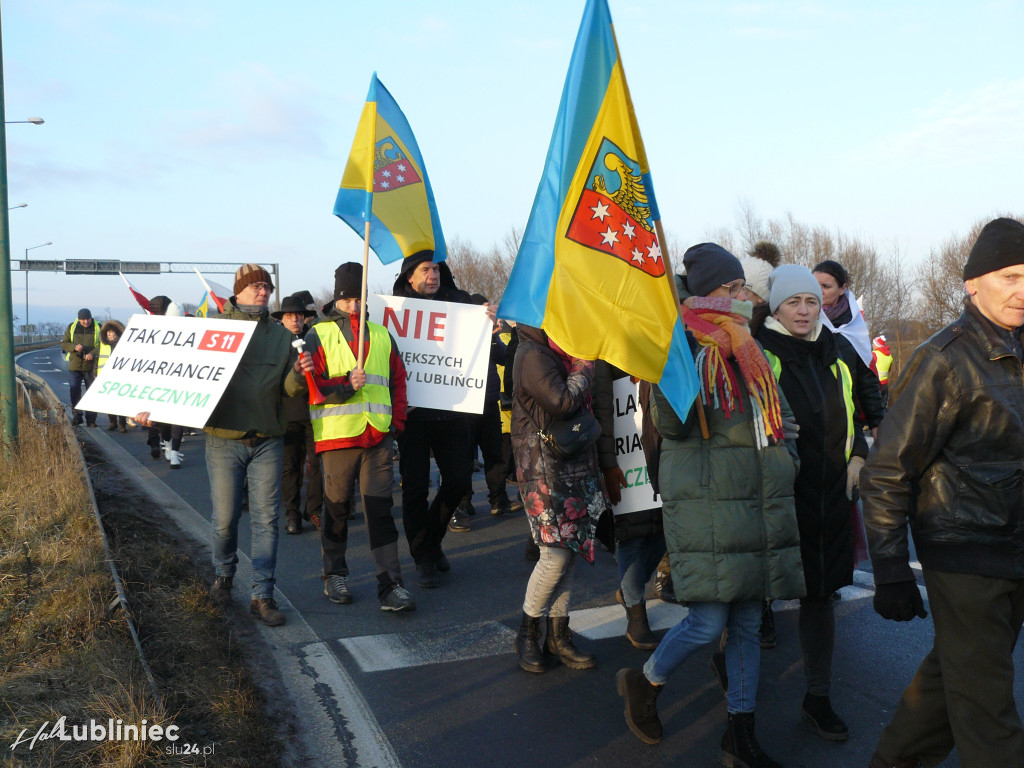 Lubliniec. Protest w sprawie S11 na DK 11