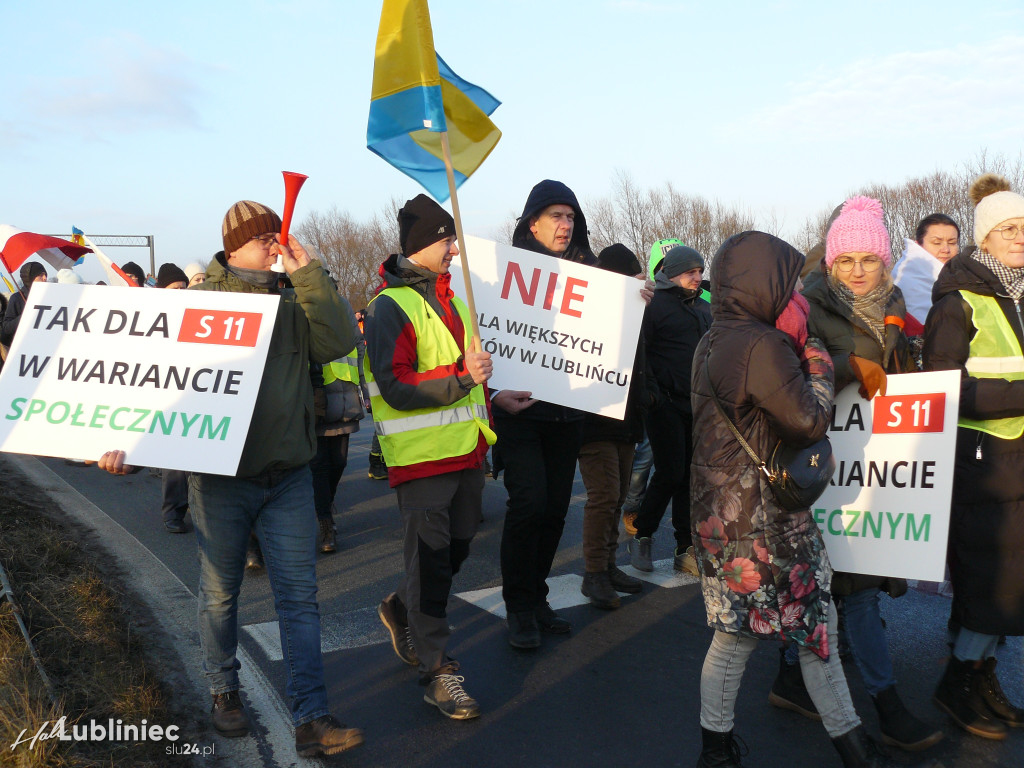 Lubliniec. Protest w sprawie S11 na DK 11