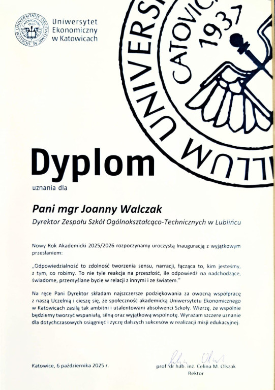 Lubliniec. Z wyróżnieniem Uniwersytetu Ekonomicznego