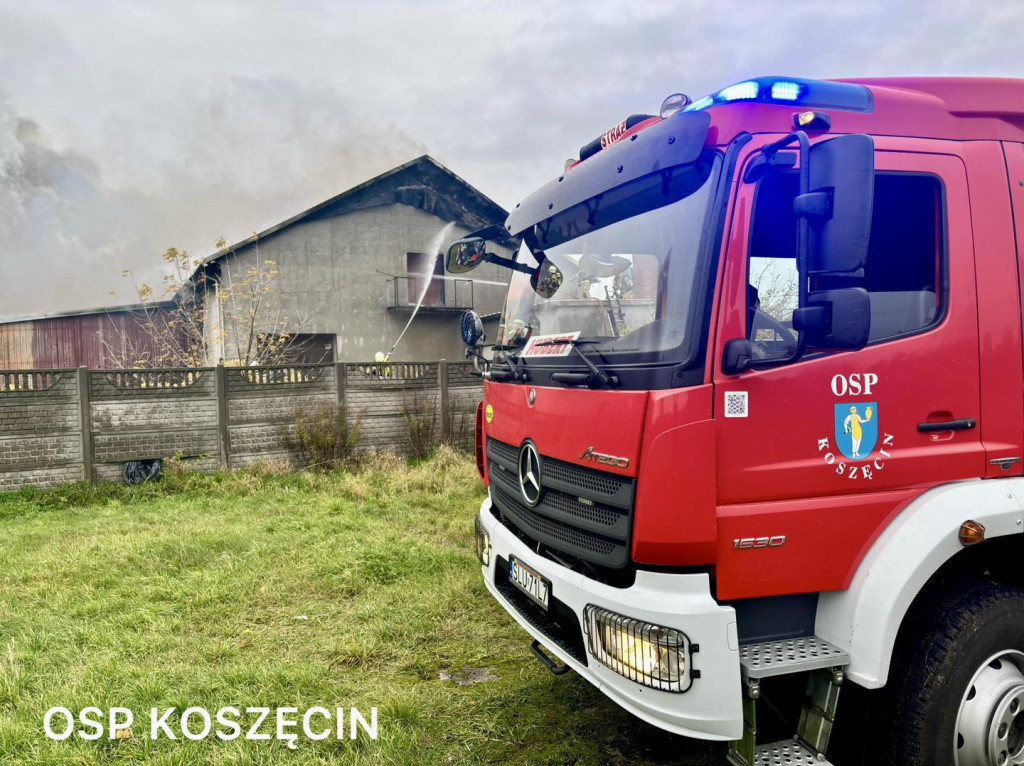 Pożar w Sadowie. Kilkadziesiąt zastępów strażackich