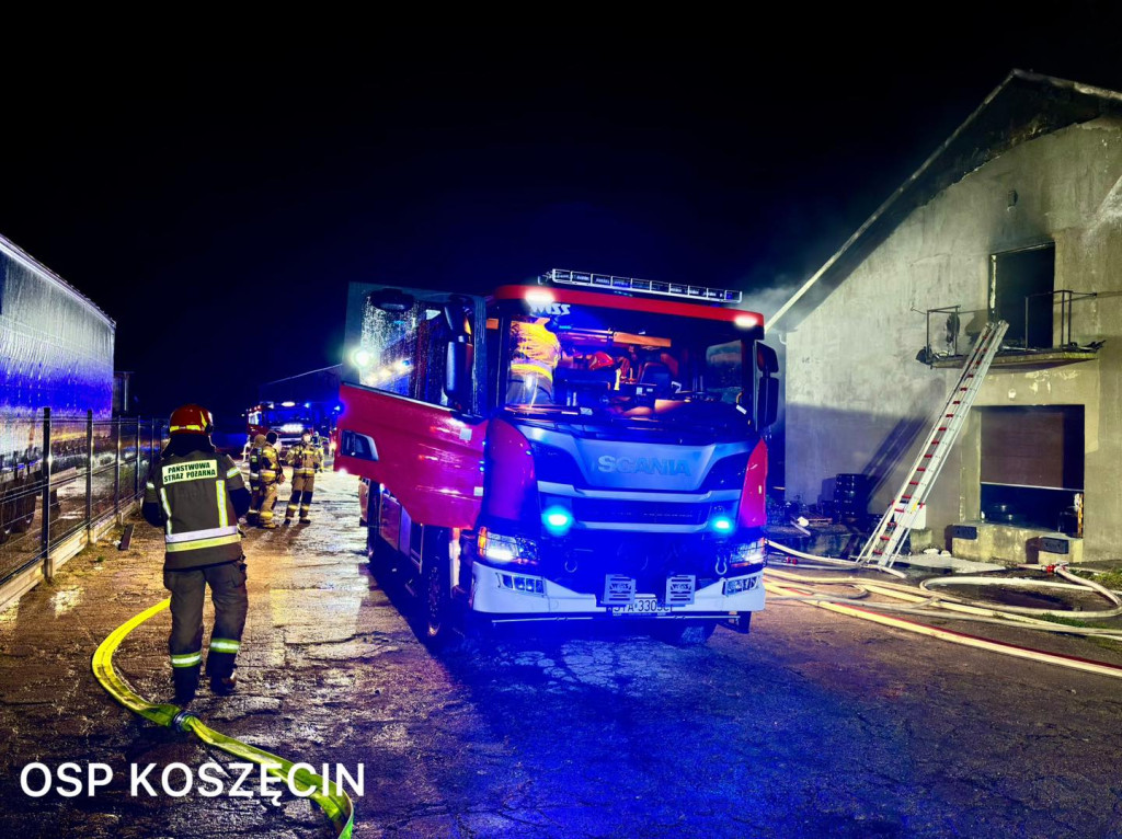 Pożar w Sadowie. Kilkadziesiąt zastępów strażackich