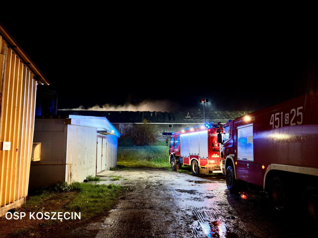 Pożar w Sadowie. Kilkadziesiąt zastępów strażackich