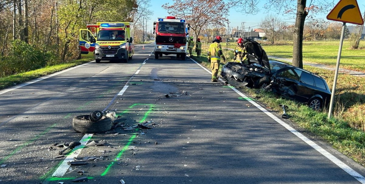 Wypadek na drodze krajowej