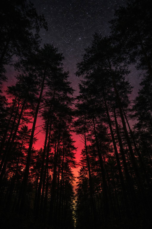 Zorza polarna nad lublinieckimi lasami