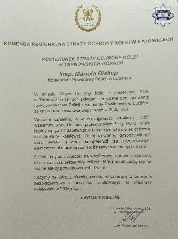 Lubliniec. Policja podsumowała, strażacy wyróżnili