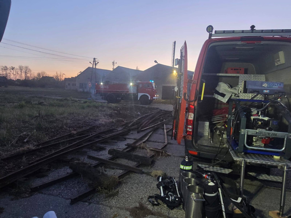 Lubliniec. Nocny pożar w tartaku