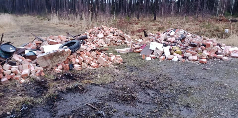 W Lublińcu ktoś wywiózł do lasu gruz, opony i kable. Fot. Archiwum nadleśnictwa 