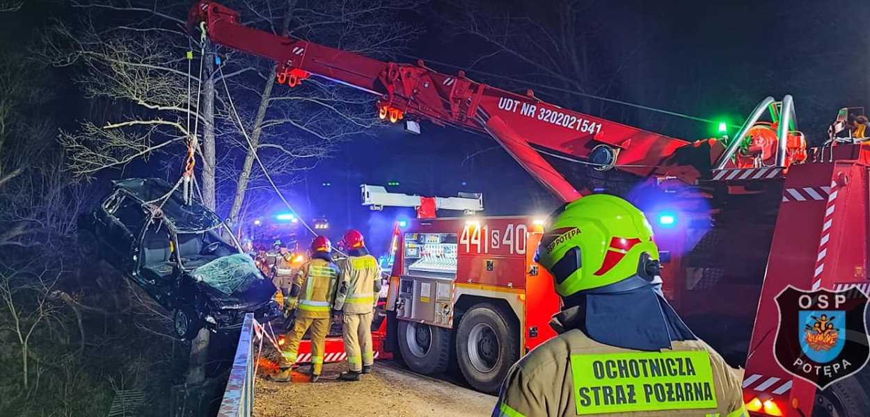 Potępa - śmiertelny wypadek. Fot.OSP Potępa