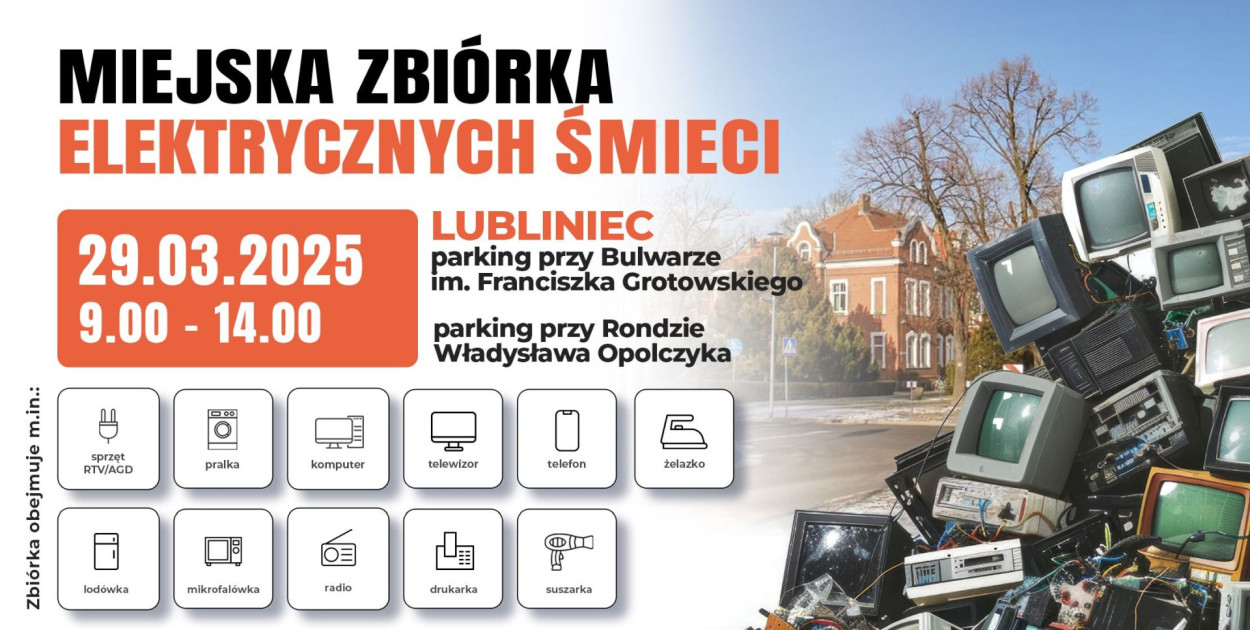 W sobotę, 29 marca mieszkańcy Lublińca będą mieli okazję, by pozbyć się zalegających w domach elektroodpadów.