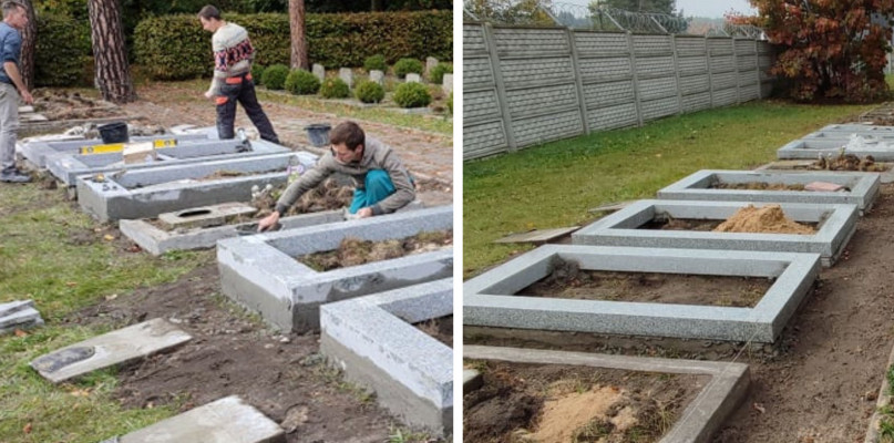 Na cmentarzu wojskowym w Lublińcu trwa renowacja kwater. Fot. Dzięki uprzejmości lubliniecki.pl