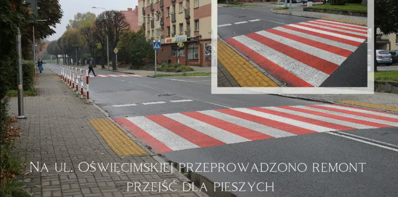 Na ul. Oświęcimskiej w Lublińcu powstał dwa bezpieczne przejścia dla pieszych. Fot. Zrzut ekranu 