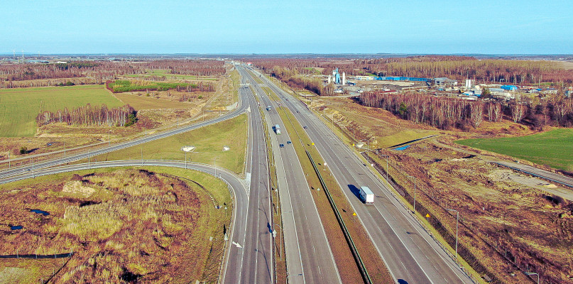 Autostrada A1 węzeł Częstochowa Północ — widok w kierunku północnym. Fot. Archiwum GDDKiA