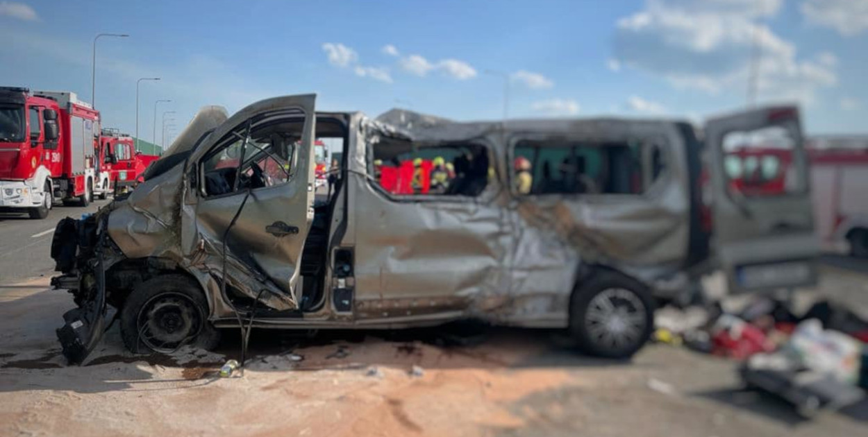 Do wypadku doszło w Częstochowie na autostradzie A1. Fot. Policja śląska