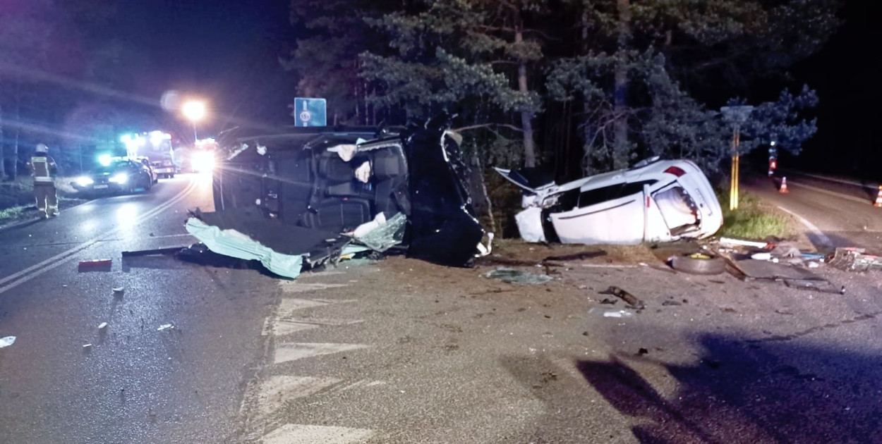 Wypadek w Bruśku. Fot. KP PSP w Lublińcu
