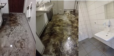 Powiat lubliniecki. Głupi wybryk dzieci, zniszczenia w toaletach-10364