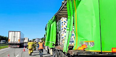 Zderzenie ciężarówek na A1. Nasi strażacy w akcji