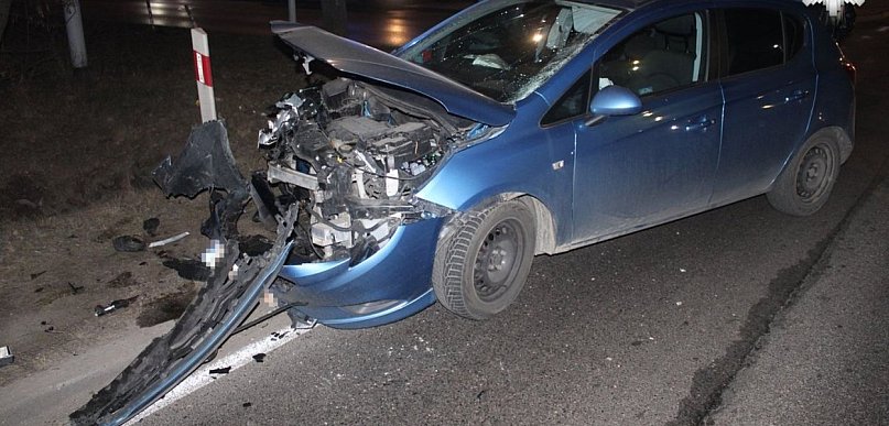 Zderzenie na obwodnicy, poszkodowany mieszkaniec Woźnik