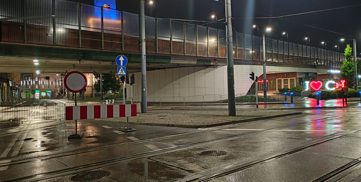 Zamknięta estakada w Chorzowie. Fot. Agnieszka Reczkin