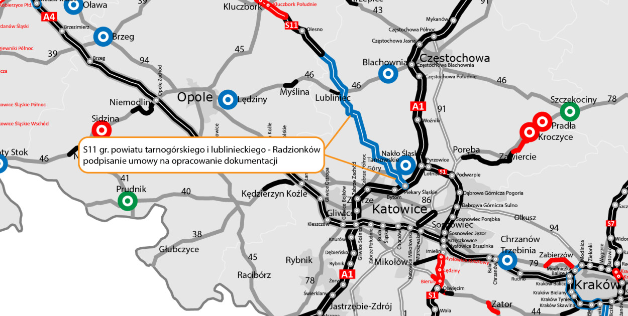 S11 od granicy z powiatwem lublinieckim. Firma wybrana